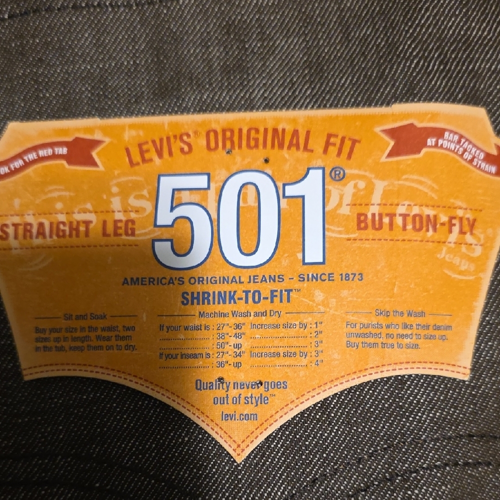 Levi's Men's 501 Straight Fit Jeans - Brown - Picture 4 of 11